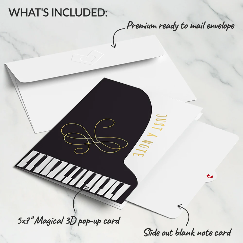 Just a Note Piano Pop-Up Card - Image 5