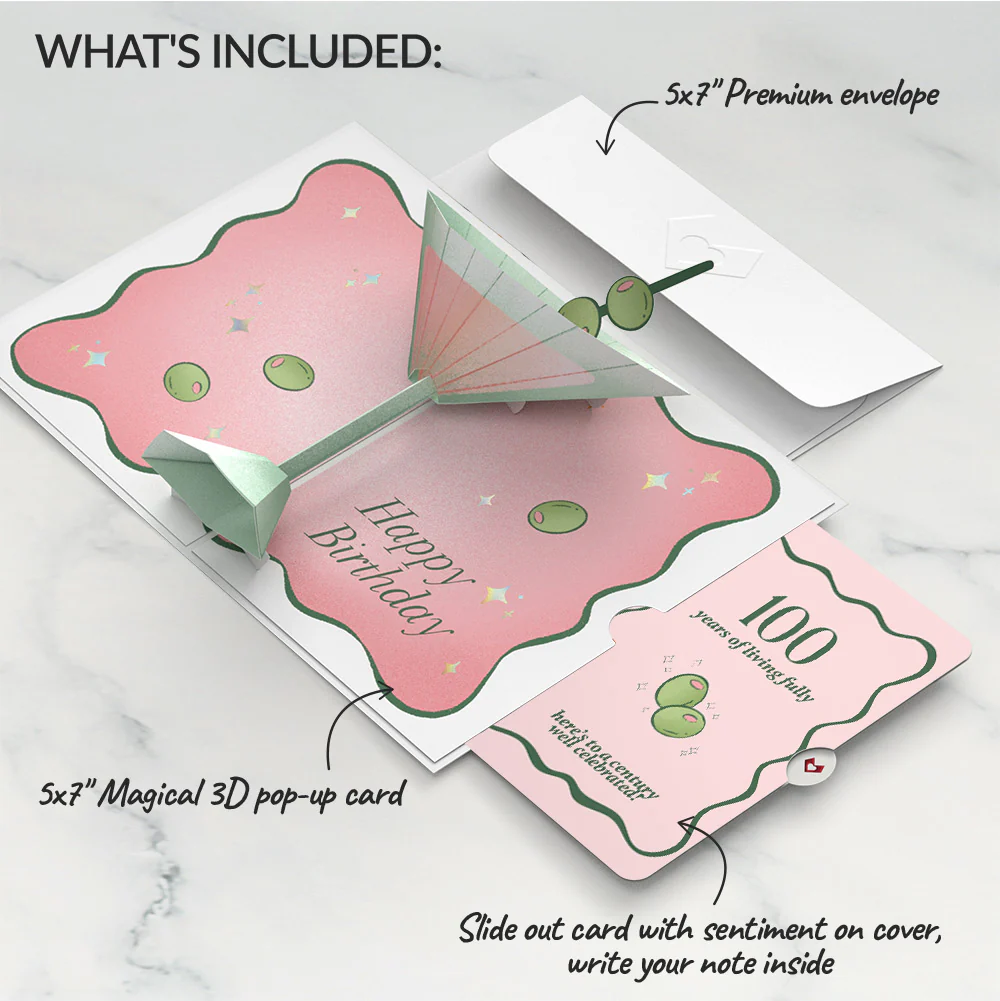 Just a Tini Bit Older 100th Birthday Pop-Up Card and Sentiment Set - Image 2