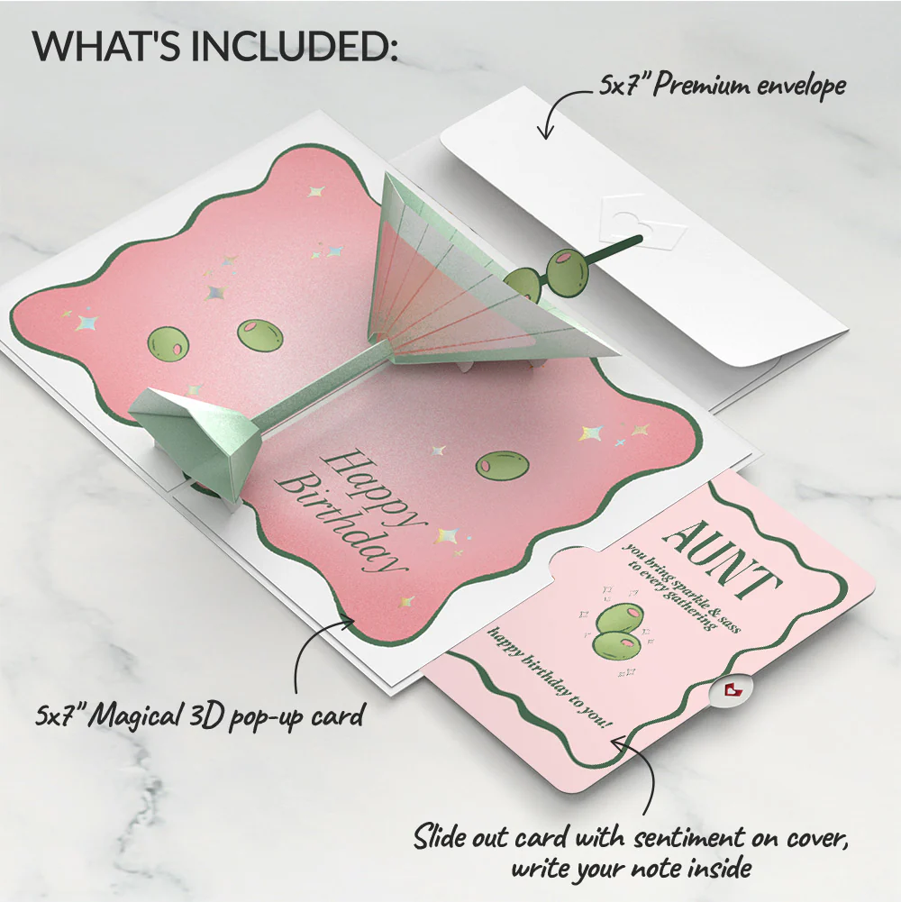 Just a Tini Bit Older Birthday Pop-Up Card and Sentiment Set for Aunt - Image 2