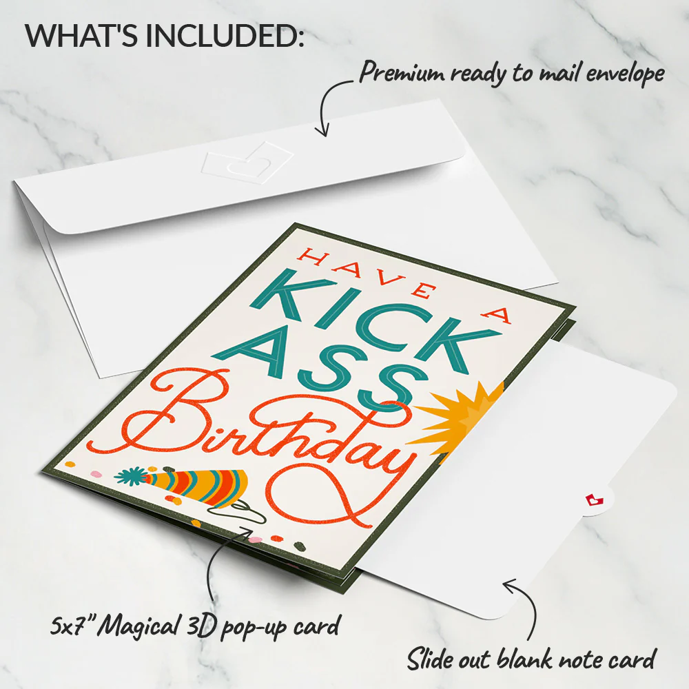 Kick Ass Birthday Pop-Up Card - Image 5