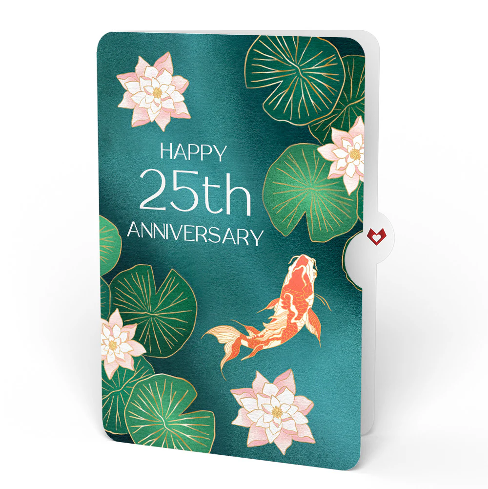Koi Fish and Lotus Pond 25th Anniversary Pop-Up Card and Sentiment Set - Image 4