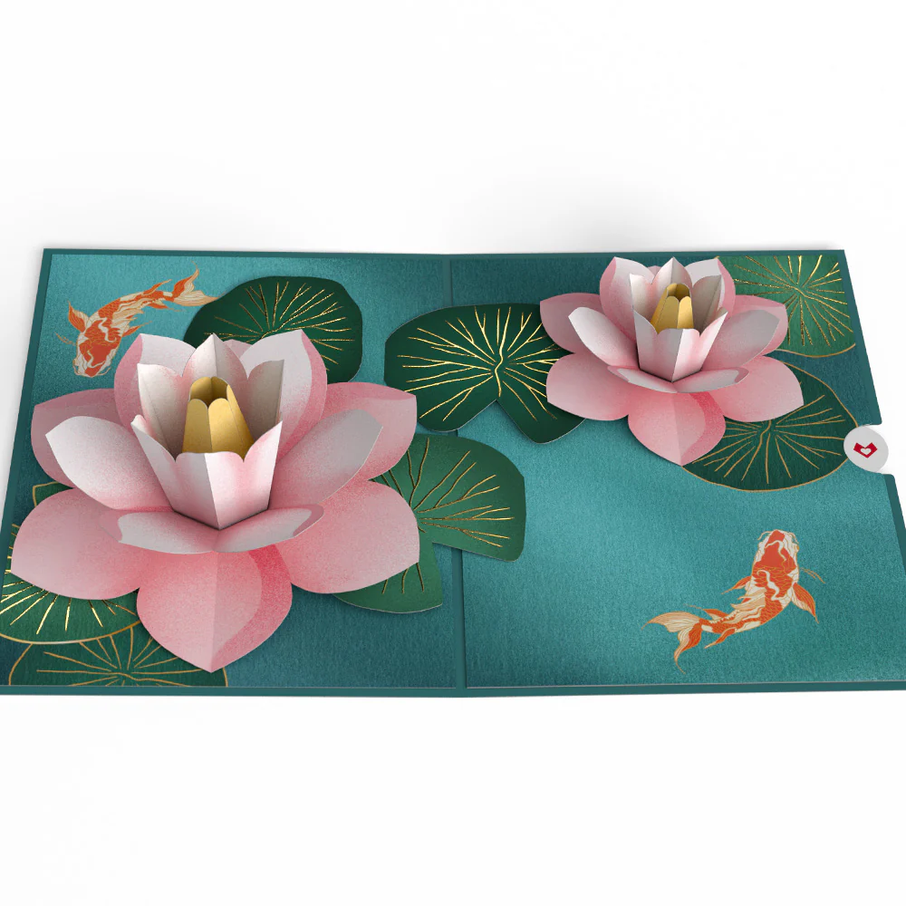 Koi Fish and Lotus Pond Pop-Up Card - Image 3