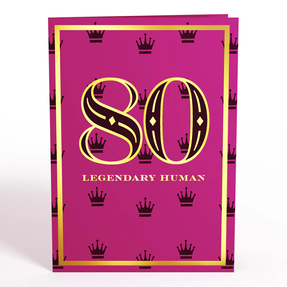 Legendary Human 80th Birthday Pop-Up Card - Image 4