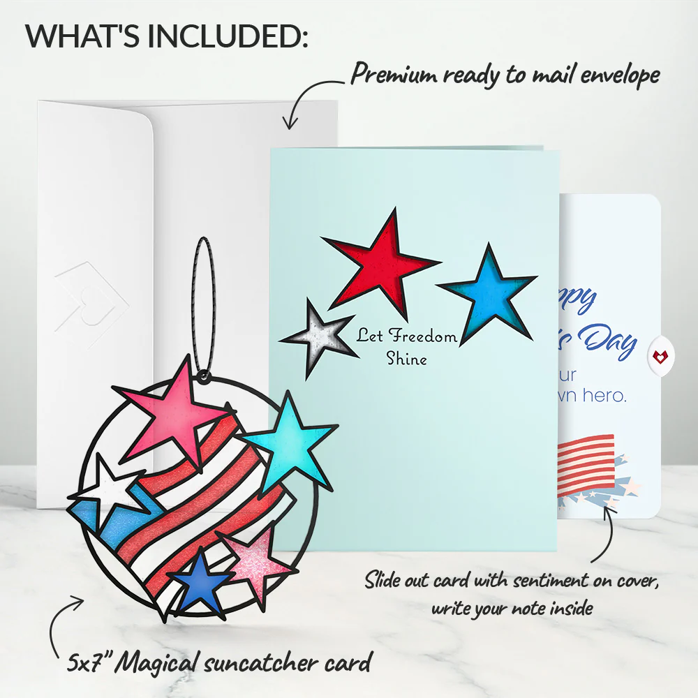 Let Freedom Shine Father's Day Suncatcher Card and Sentiment Set - Image 2