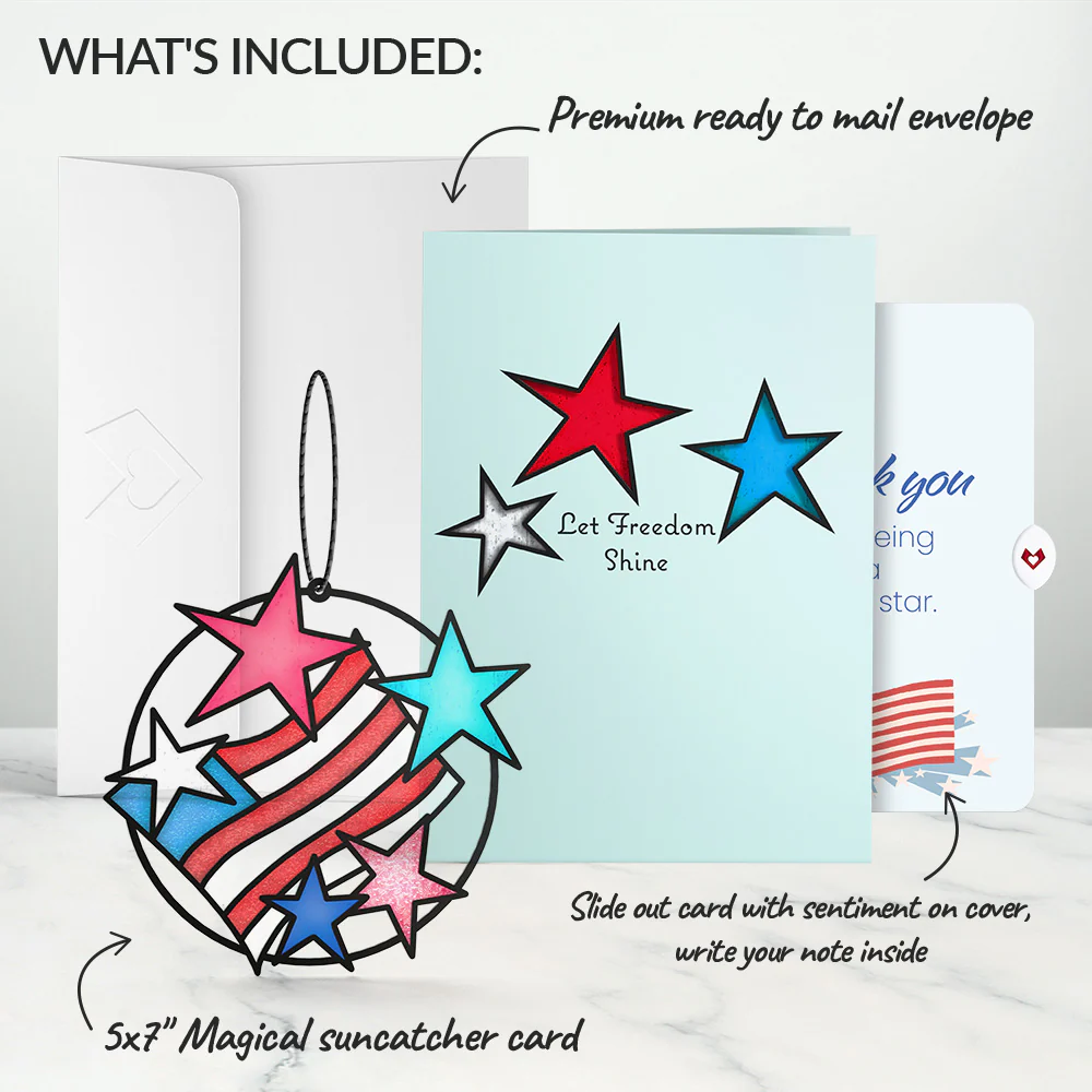 Let Freedom Shine Thank You Suncatcher Card and Sentiment Set - Image 2