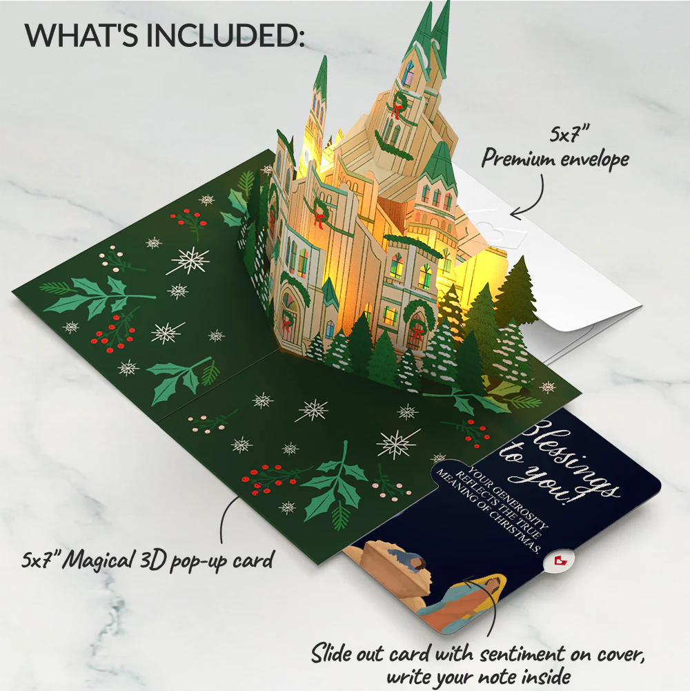 Let Heaven & Nature Sing Christmas Music and Lights Pop-Up Card and Nativity Blessings Sentiment Set - Image 2