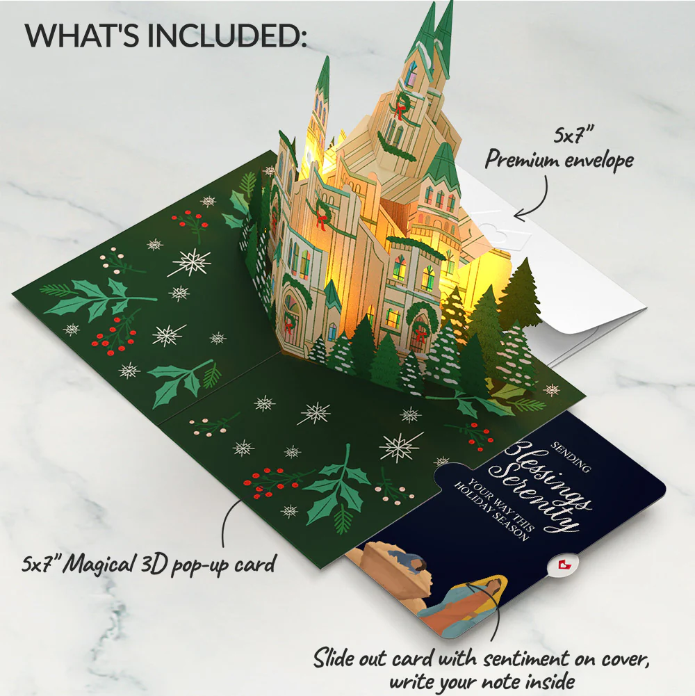 Let Heaven & Nature Sing Christmas Music and Lights Pop-Up Card and Nativity Blessings & Serenity Sentiment Set - Image 2