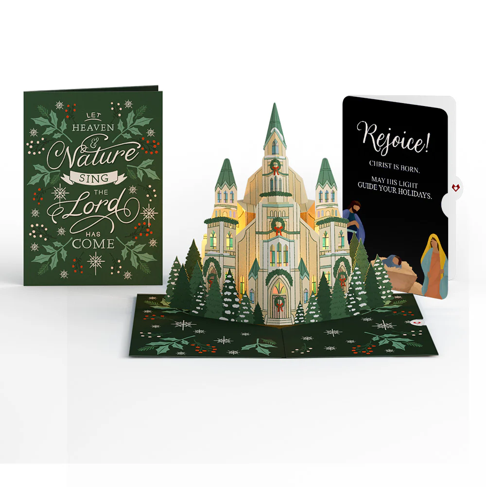 Let Heaven & Nature Sing Christmas Music and Lights Pop-Up Card and Nativity Rejoice Sentiment Set