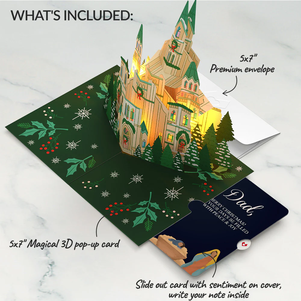 Let Heaven & Nature Sing Christmas Music and Lights Pop-Up Card and Sentiment Set for Dad - Image 2