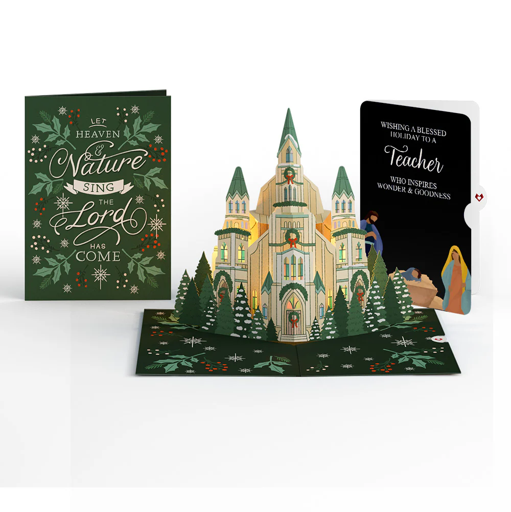 Let Heaven & Nature Sing Christmas Music and Lights Pop-Up Card and Sentiment Set for Teacher