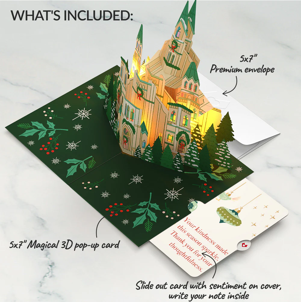 Let Heaven & Nature Sing Christmas Music and Lights Pop-Up Card and Twinkling Ornaments Sentiment Set - Image 2