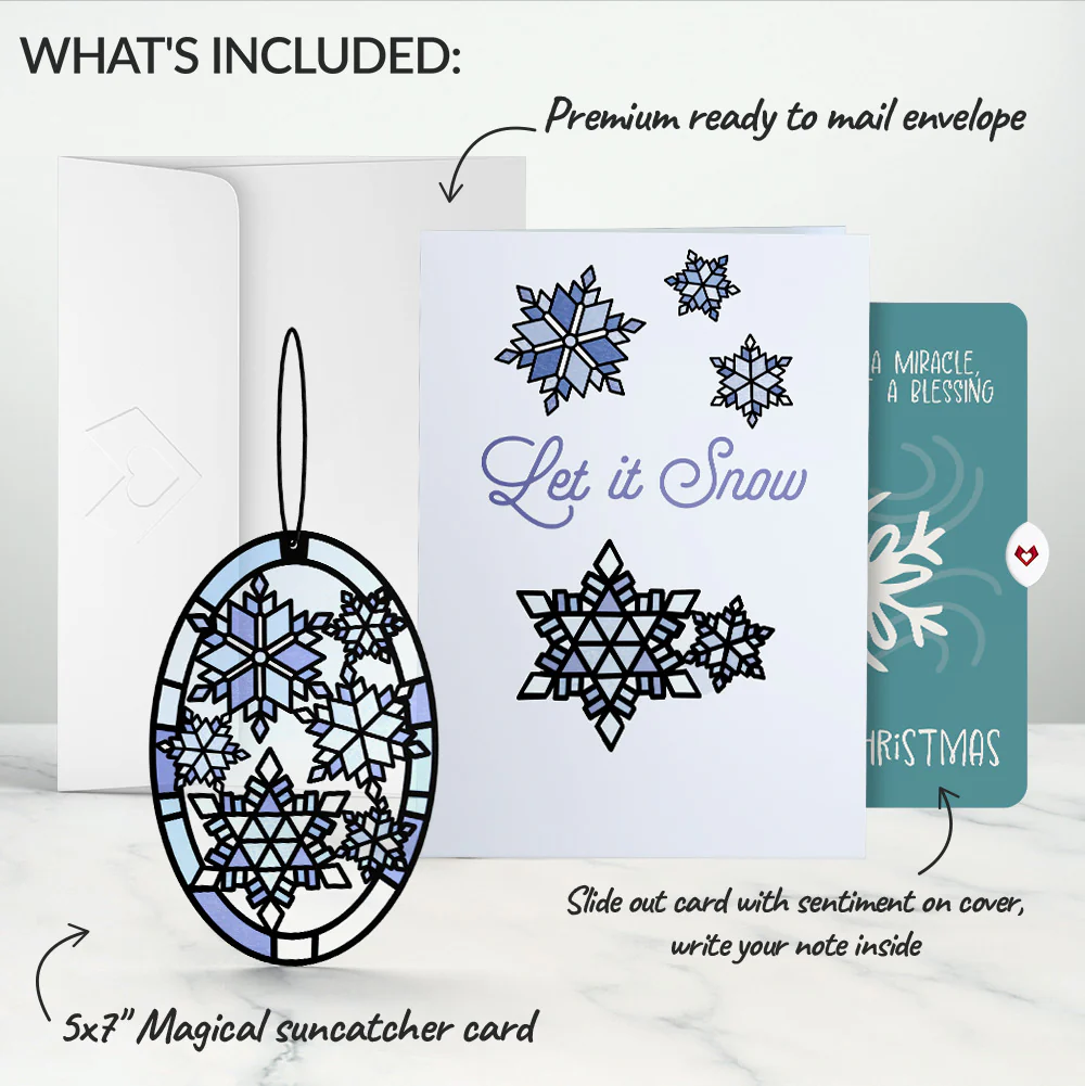 Let It Snow Snowflakes Christmas Suncatcher Card and Sentiment Set - Image 2
