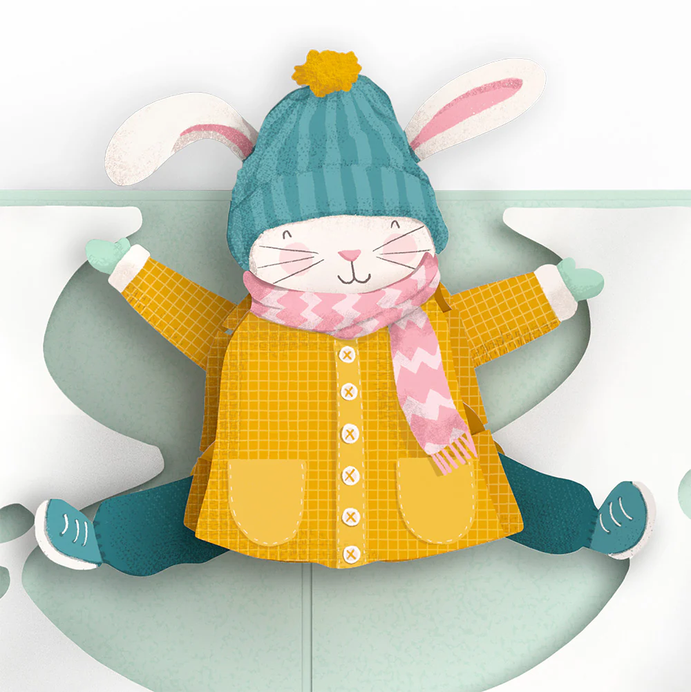 Let It Snow Winter Bunny Pop-Up Card and Snowflake Christmas Sentiment Set - Image 3