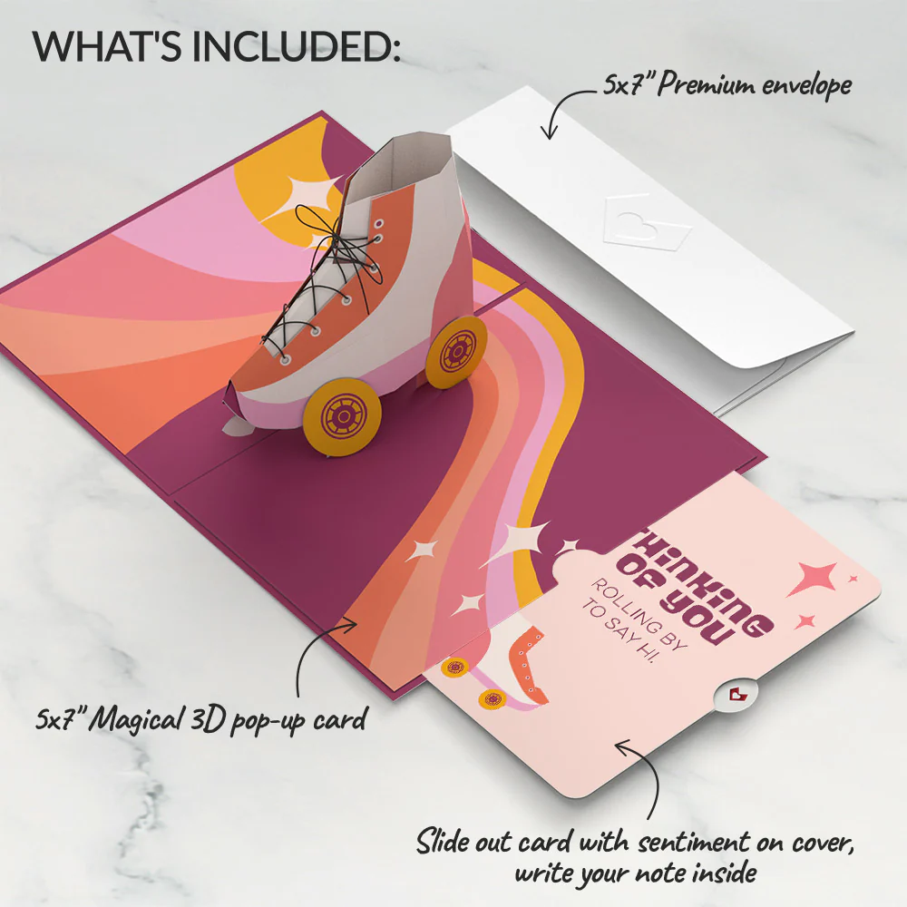 Let the Good Times Roll Roller Skate Thinking of You Pop-Up Card and Sentiment Set - Image 2