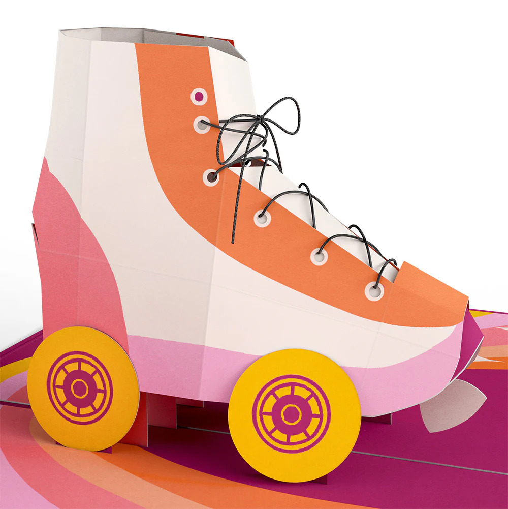 Let the Good Times Roll Roller Skate Valentine Pop-Up Card and Sentiment Set for Granddaughter - Image 3