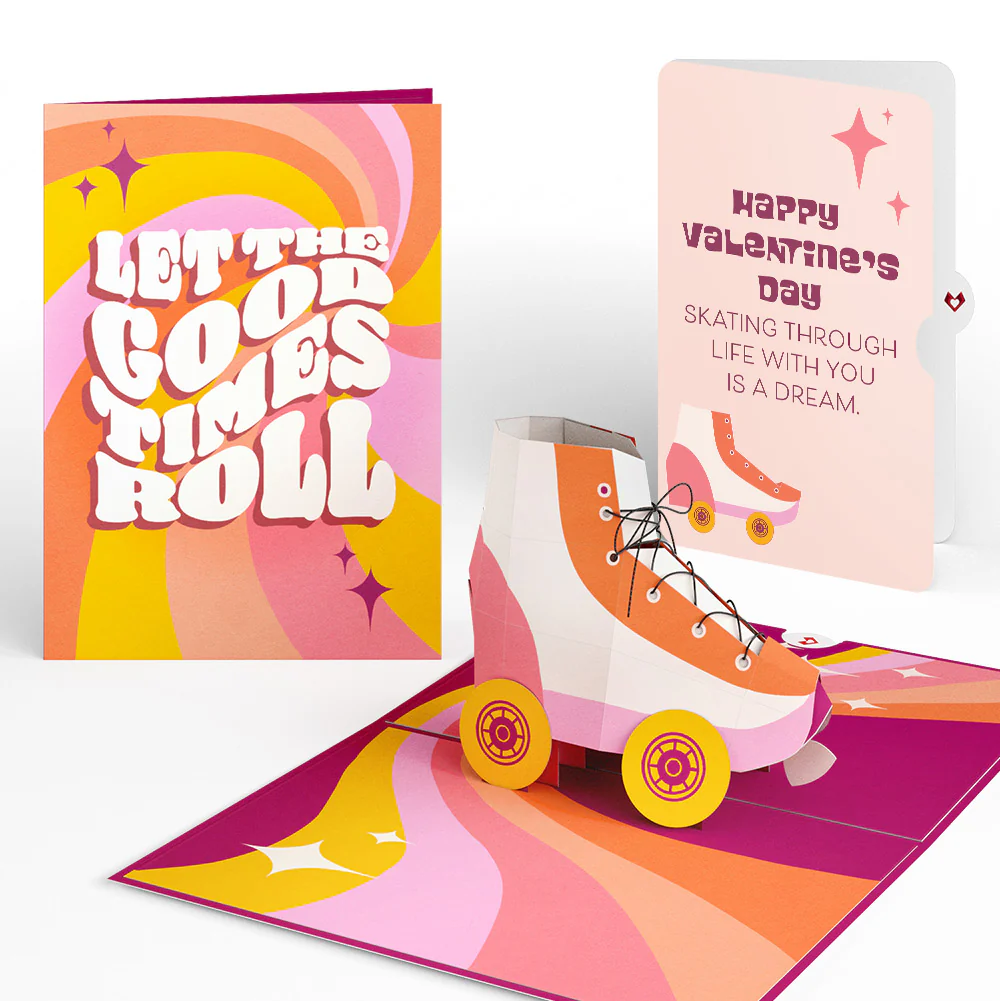 Let the Good Times Roll Roller Skate Valentine’s Day Pop-Up Card and Sentiment Set