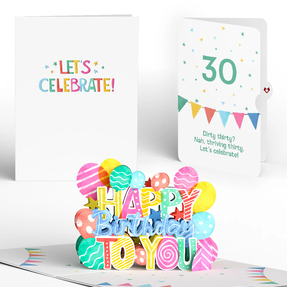 Let's Celebrate 30th Birthday Pop-Up Card and Sentiment Set