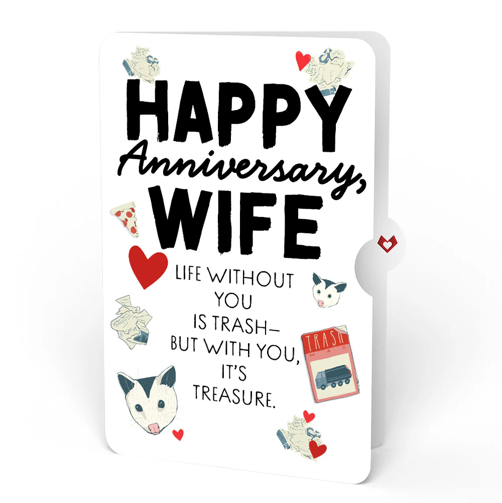 Life Without You Is Trash Possums Anniversary Pop-Up Card and Sentiment Set for Wife - Image 4