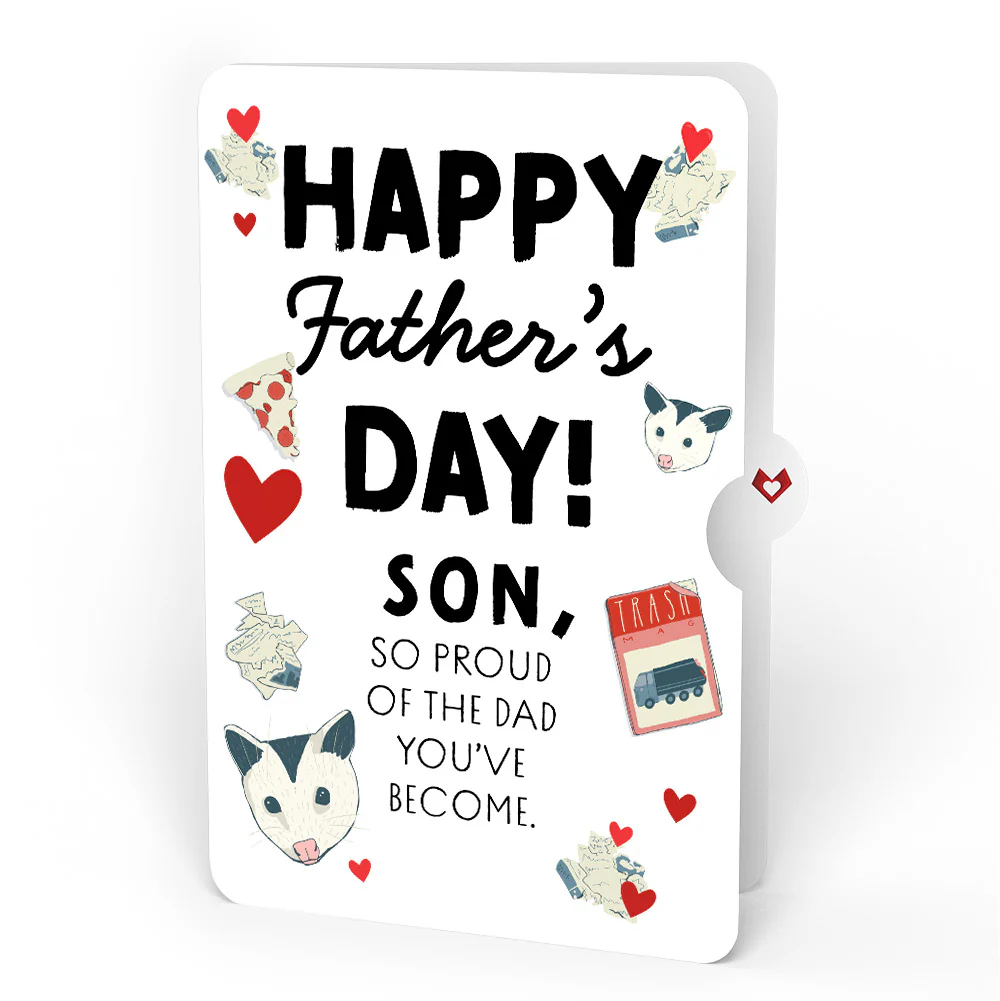Life Without You Is Trash Possums Father's Day Pop-Up Card and Sentiment Set for Son - Image 4