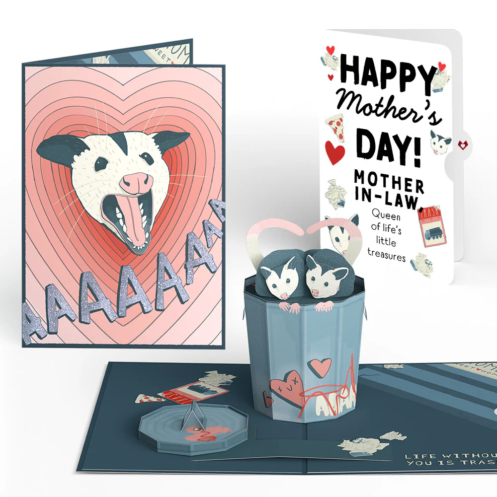 Life Without You Is Trash Possums Mother’s Day Pop-Up Card and Sentiment Set for Mother-in-Law
