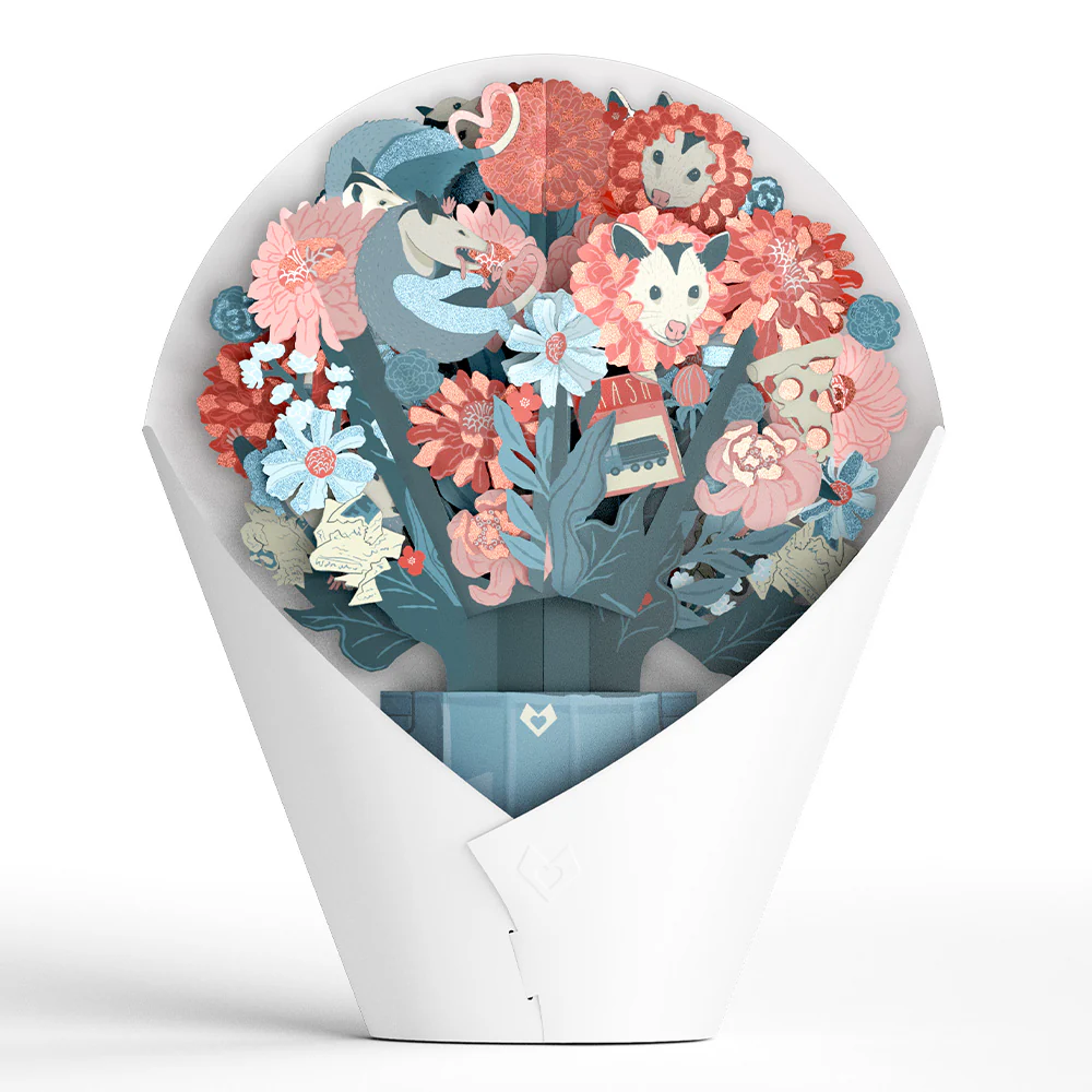 Life Without You Is Trash Possums Pop-Up Card & Glitter Bouquet Bundle - Image 8