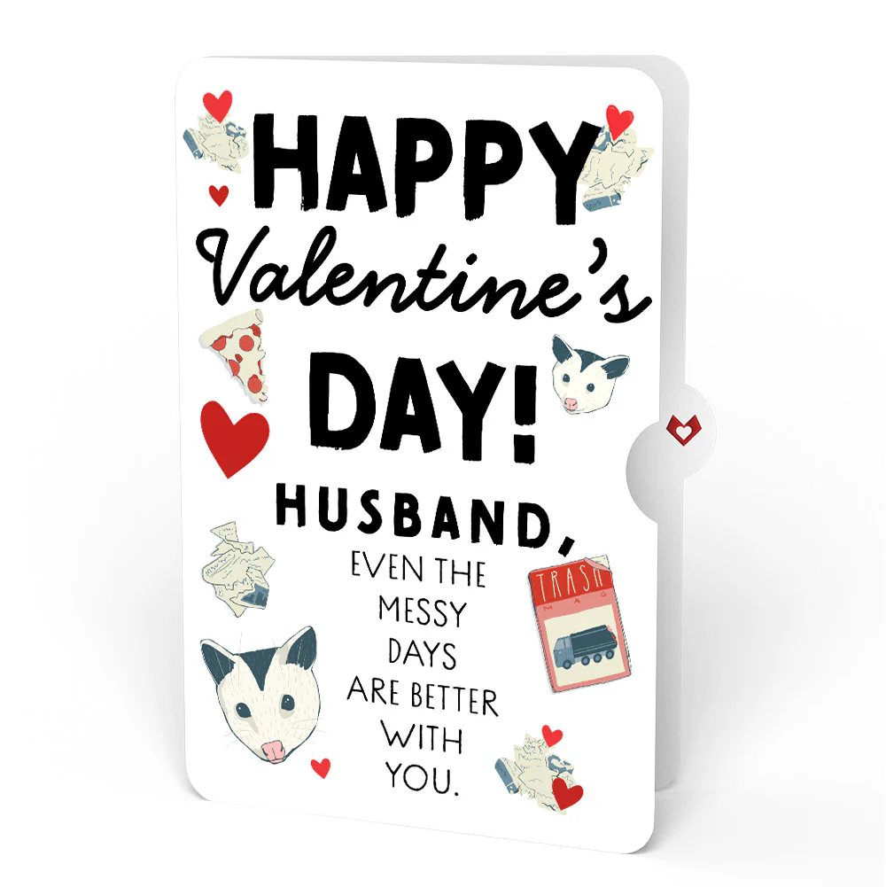 Life Without You Is Trash Possums Valentine Pop-Up Card and Sentiment Set for Husband - Image 4