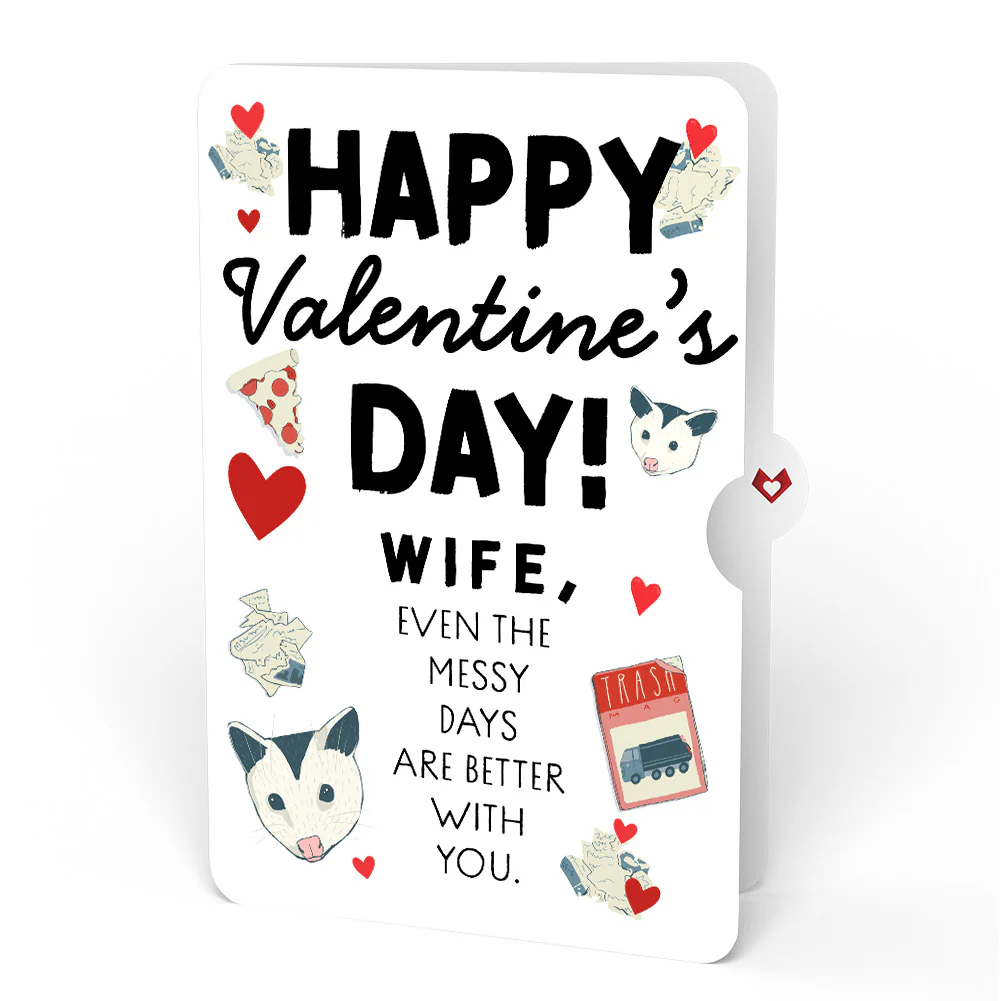 Life Without You Is Trash Possums Valentine Pop-Up Card and Sentiment Set for Wife - Image 4