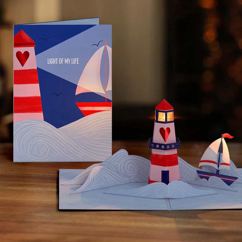 Light of My Life Light-Up Pop-Up Card & Bouquet Bundle - Image 2