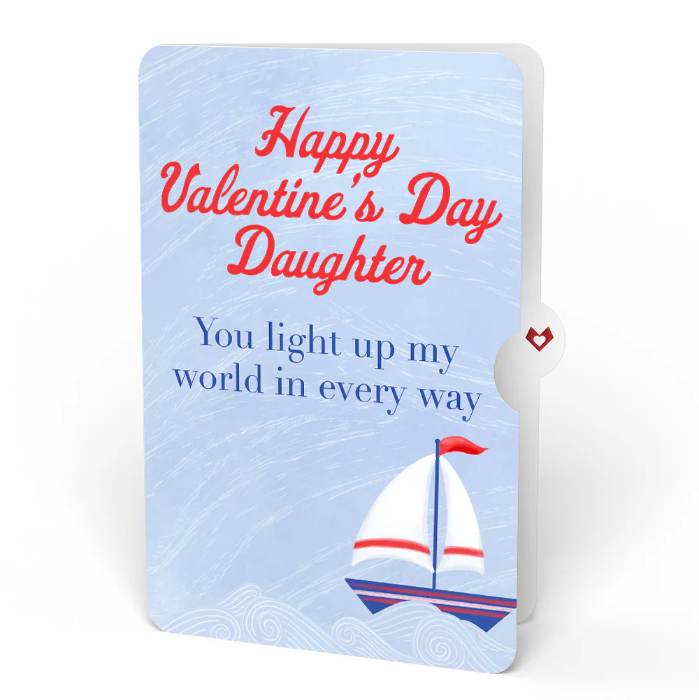Light of My Life Valentine Light-Up Pop-Up Card and Sentiment Set for Daughter - Image 4