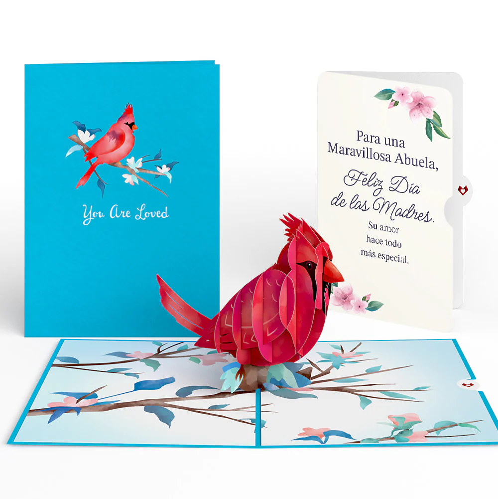 Love Cardinal Mother's Day Pop-Up Card and Sentiment Set for Spanish Grandmother