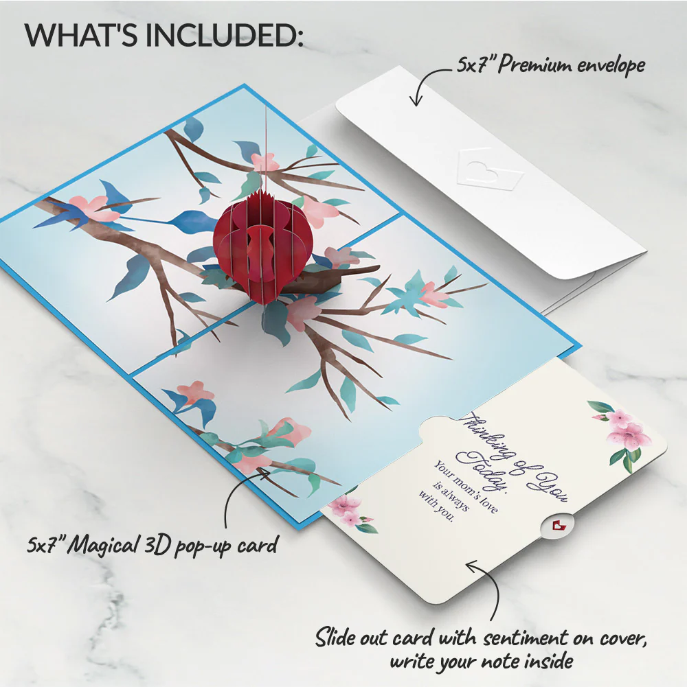 Love Cardinal Mother's Day Pop-Up Card and Thinking of You Today Sentiment Set - Image 2