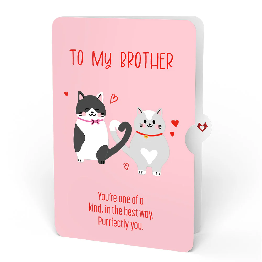 Love Cats Appreciation Pop-Up Card and Sentiment Set for Brother - Image 4