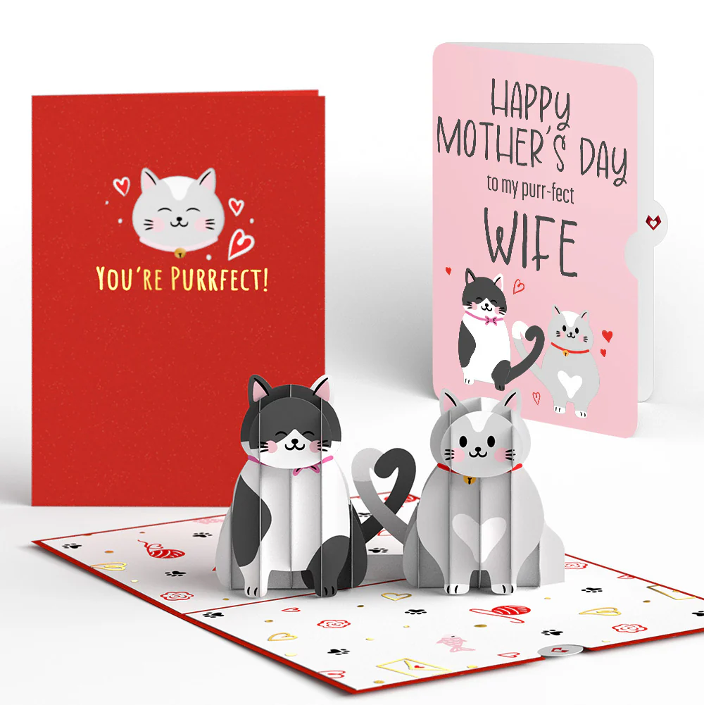 Love Cats Mother’s Day Pop-Up Card and Sentiment Set for Wife