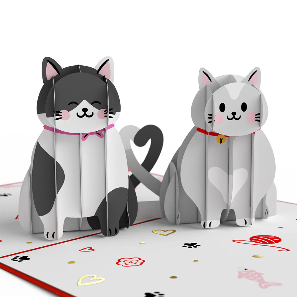 Love Cats Thinking of You Pop-Up Card and Sentiment Set - Image 3