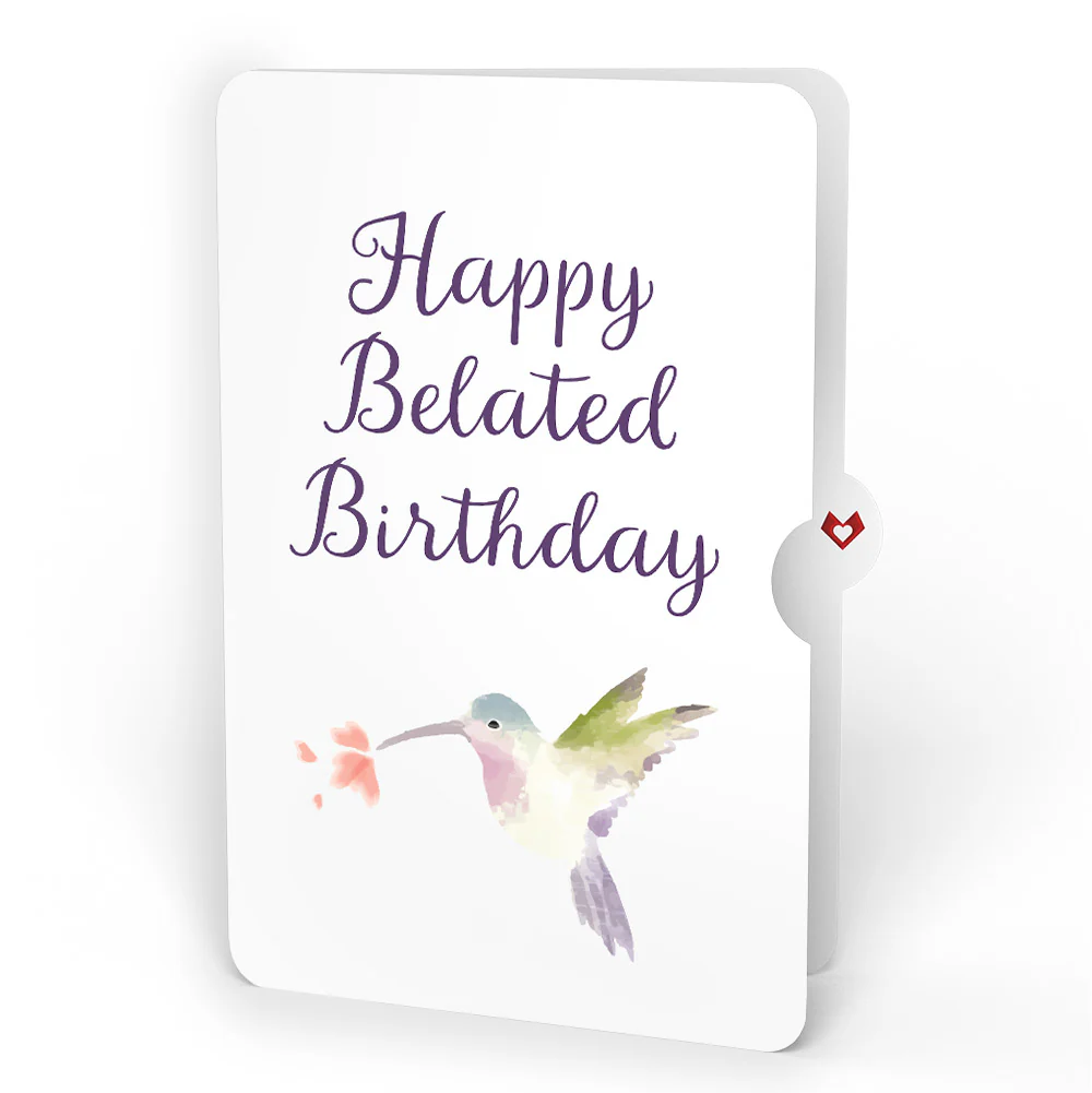 Love in Bloom Hummingbird Belated Birthday Pop-Up Card and Sentiment Set - Image 4