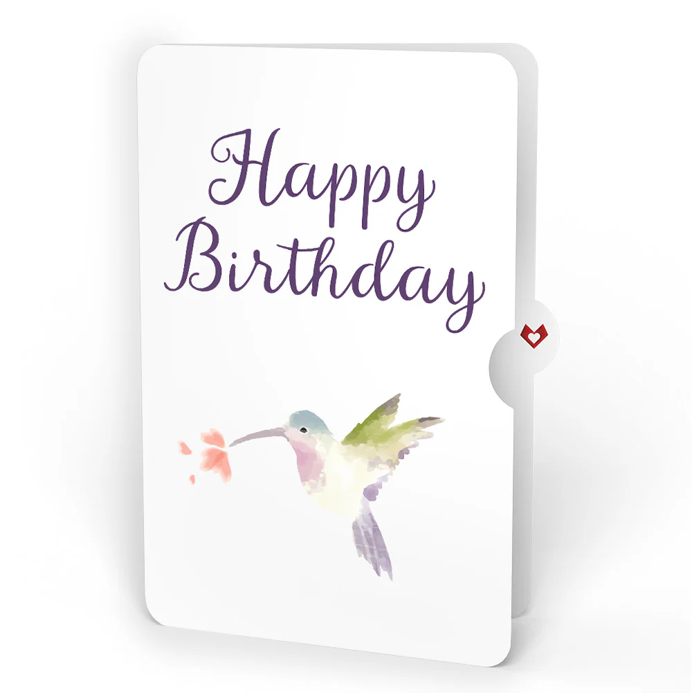 Love in Bloom Hummingbird Birthday Pop-Up Card and Hummingbird Kisses Sentiment Set - Image 4