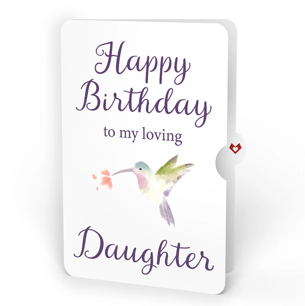 Love in Bloom Hummingbird Birthday Pop-Up Card and Sentiment Set for Daughter - Image 4