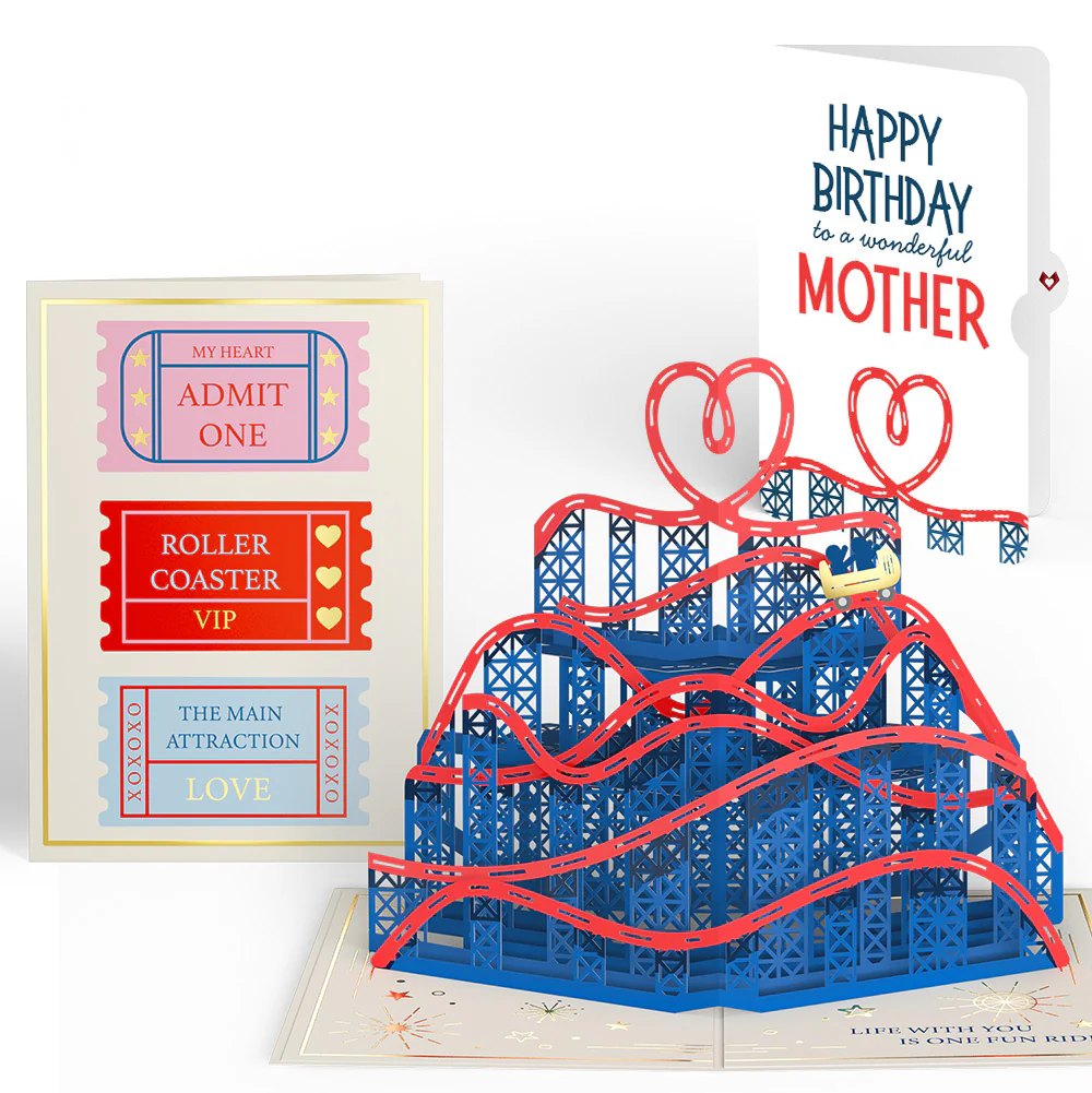Love Rollercoaster Birthday Pop-Up Card and Sentiment Set for Mom