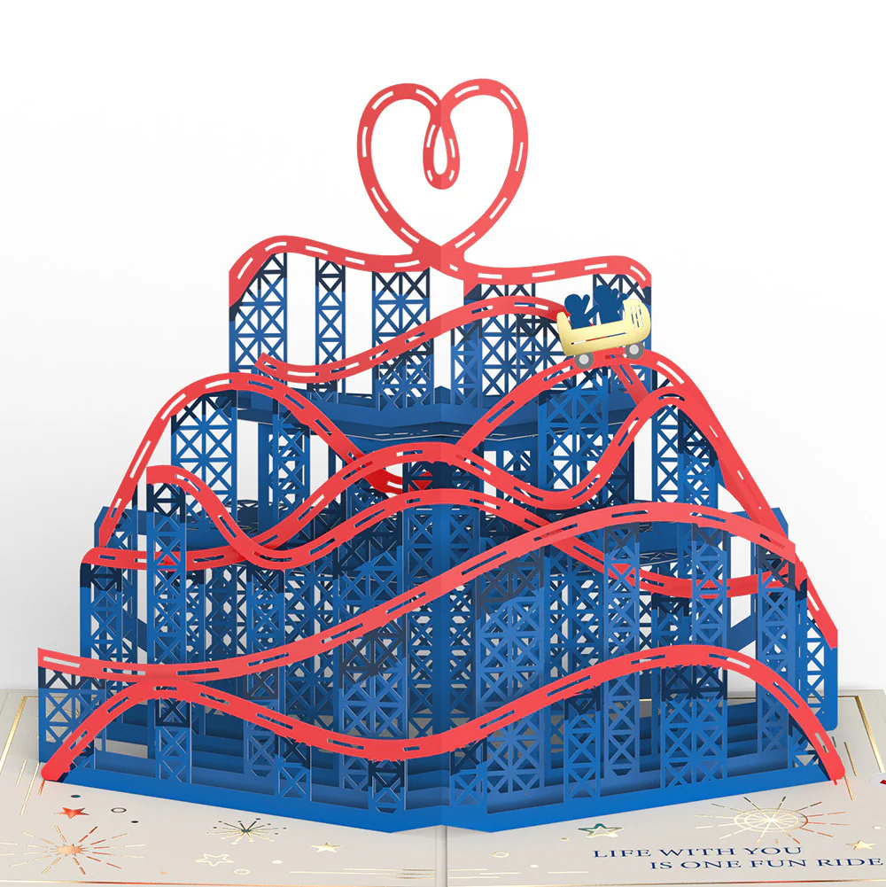 Love Rollercoaster Pop-Up Card and Valentine Sentiment Set for Husband - Image 3