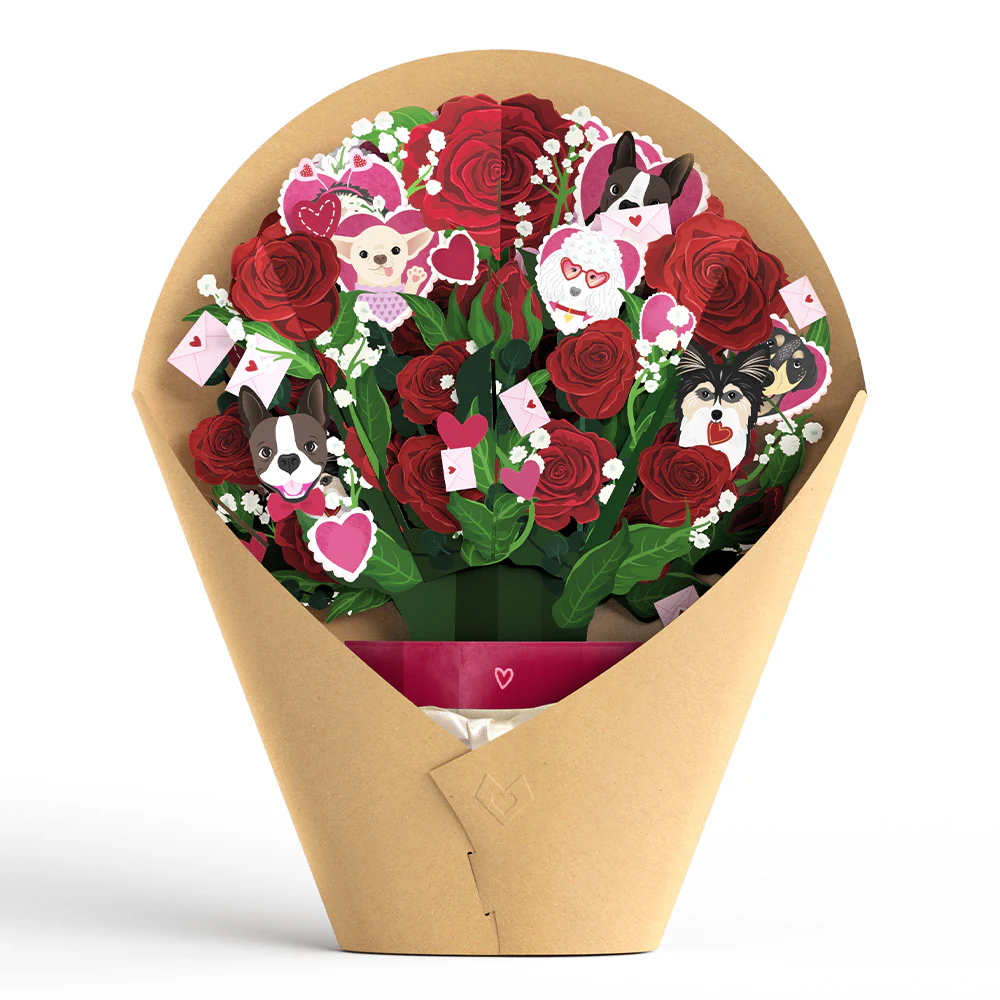 Love You Furever Dog Kisses Pop-Up Card & Bouquet Bundle - Image 6