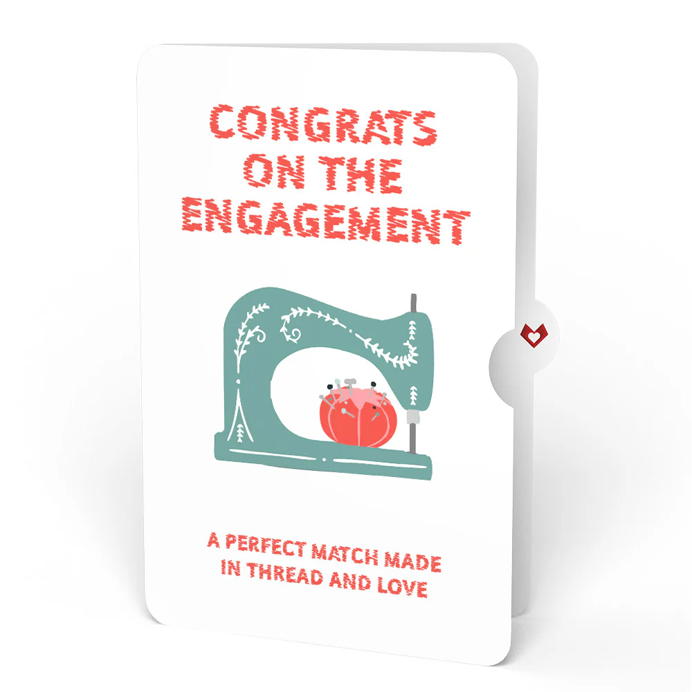 Love You Sew Much Engagement Pop-Up Card and Sentiment Set - Image 4