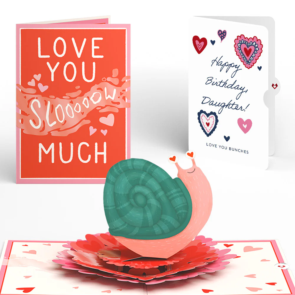 Love You Slow Much Snail Birthday Pop-Up Card and Sentiment Set for Daughter