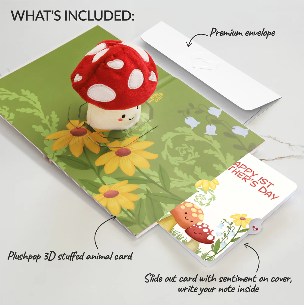 'Love You So Mush' 1st Mother’s Day Plushpop Card and Sentiment Set for New Mom - Image 2