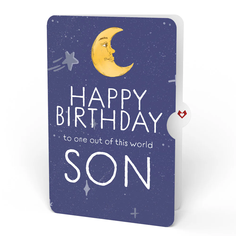 Love You to the Moon and Back Birthday Light-Up Pop-Up Card and Sentiment Set for Son - Image 4
