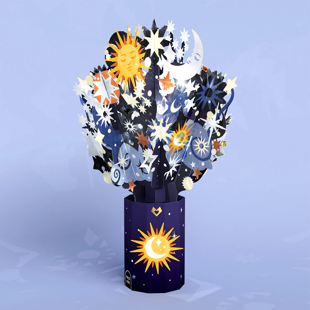 Love You to the Moon and Back Light-Up Pop-Up Card & Bouquet Bundle - Image 5