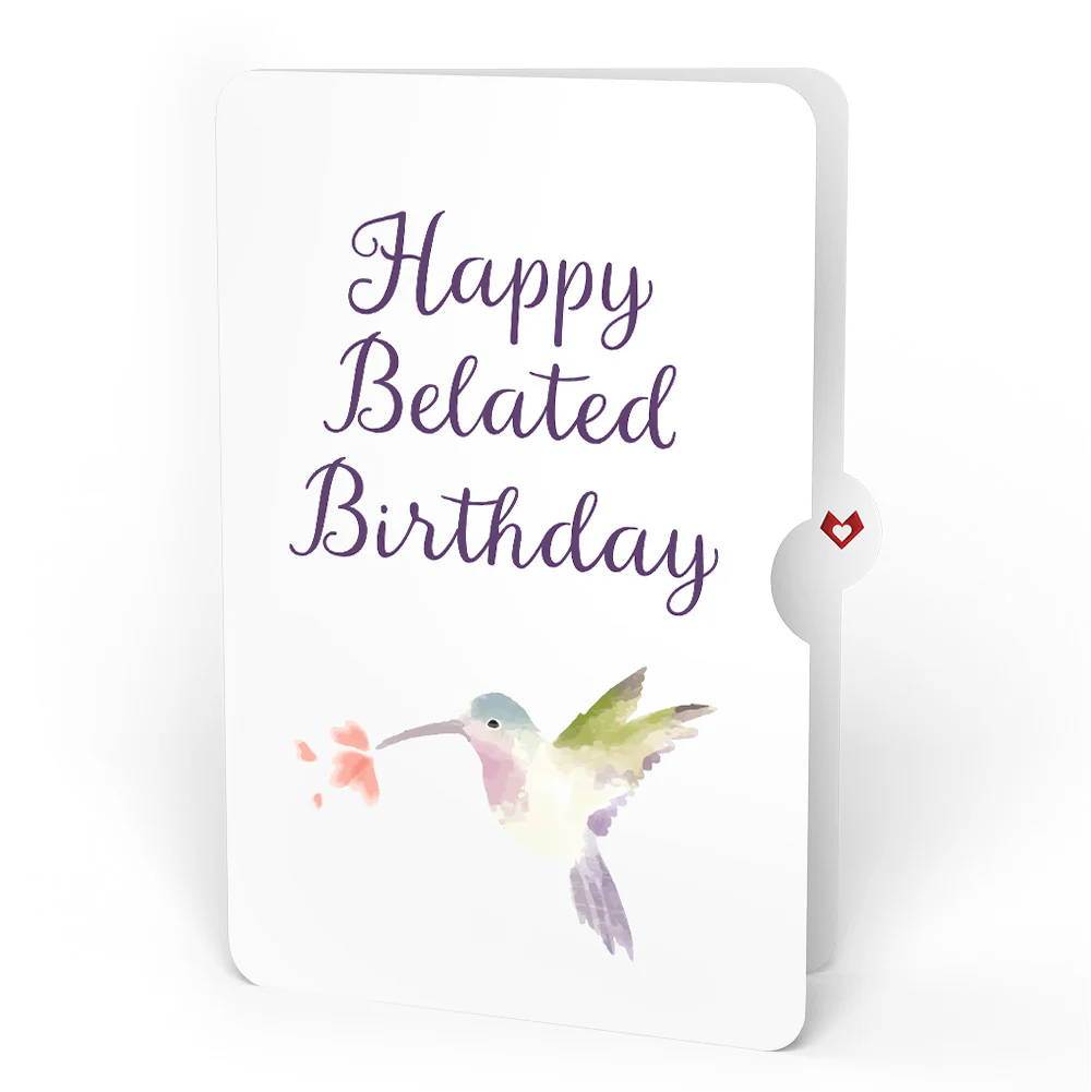 Lovely Hummingbird Belated Birthday Pop-Up Card and Sentiment Set - Image 4