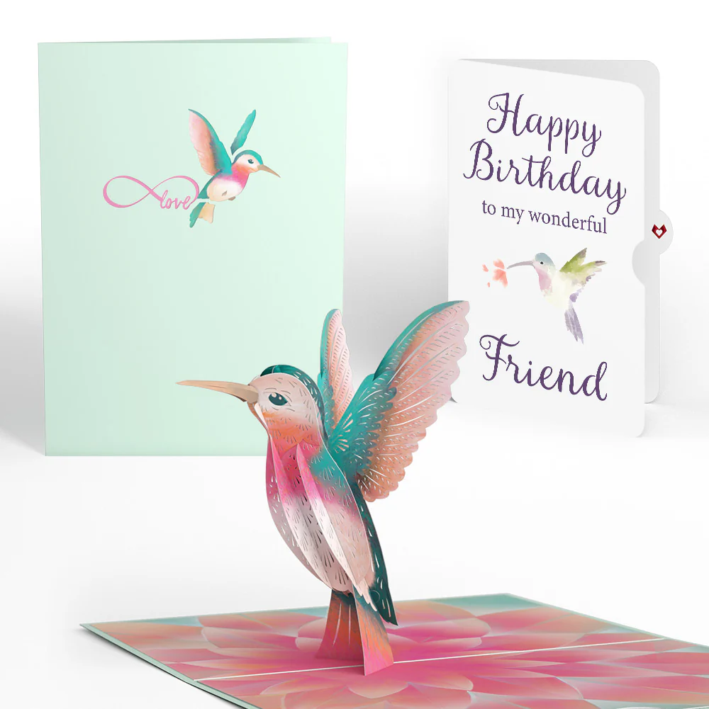 Lovely Hummingbird Birthday Pop-Up Card and Sentiment Set for Friend
