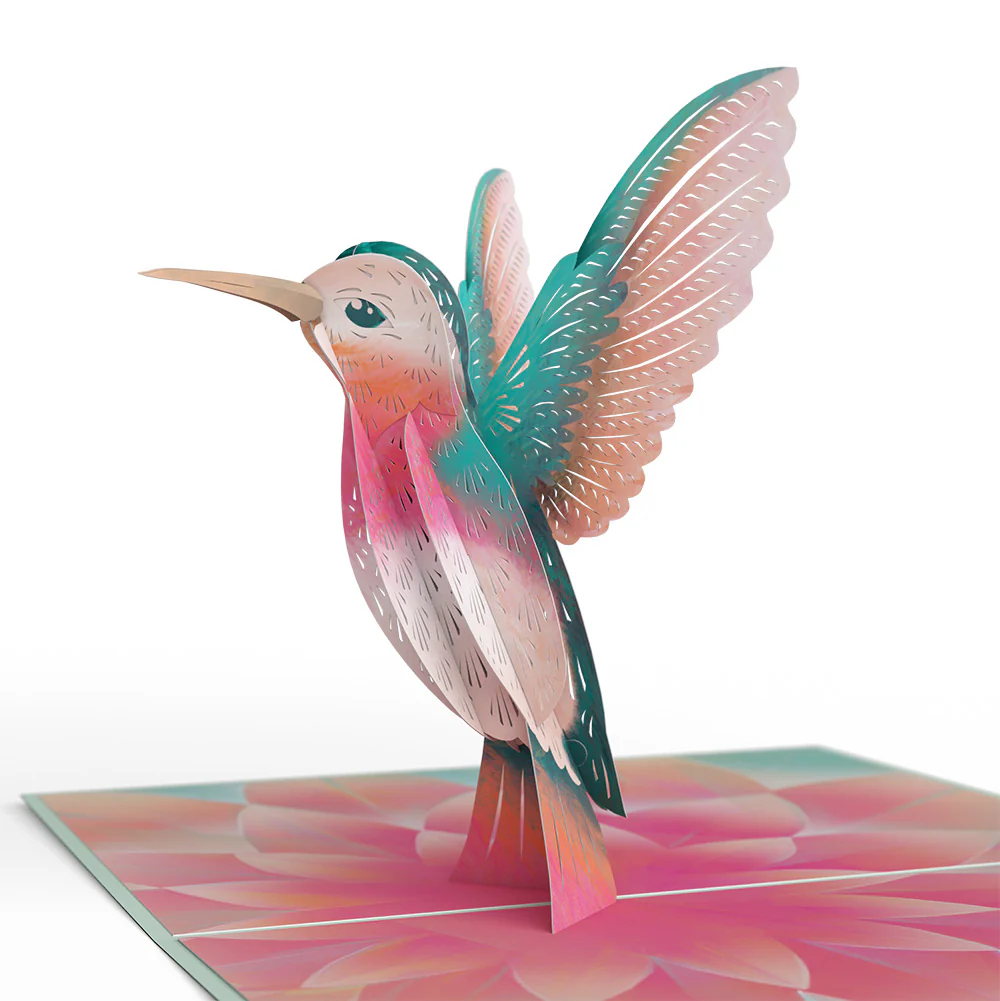 Lovely Hummingbird Birthday Pop-Up Card and Sentiment Set for Friend - Image 3