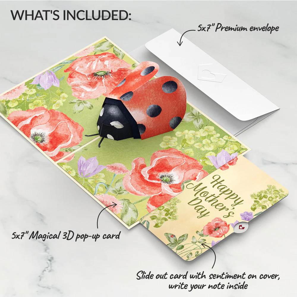 Lovely Ladybug Mother’s Day Pop-Up Card and Sentiment Set - Image 2