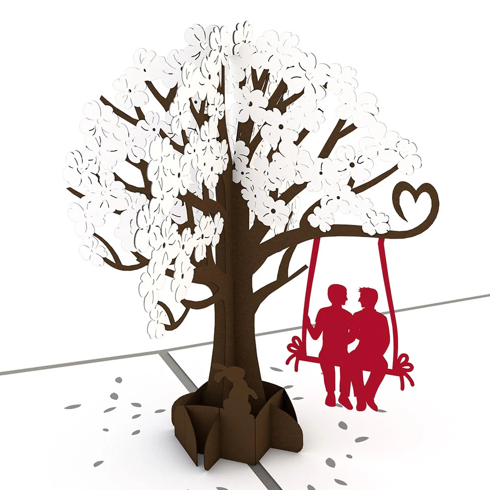 Two Guys on a Swing Pop-Up Card - Image 2